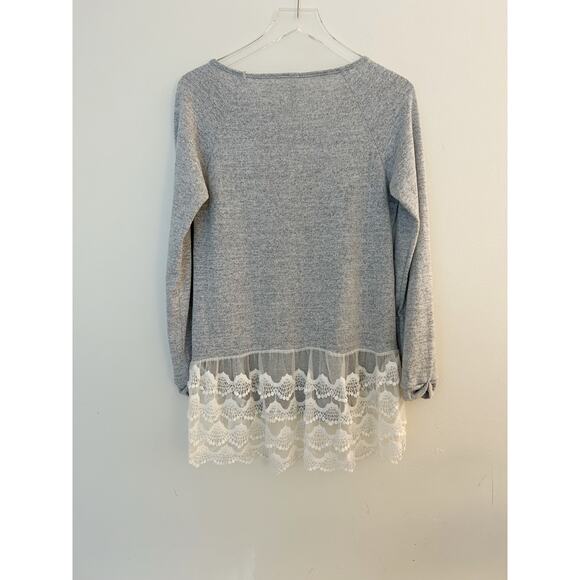 Bellamie Modest Lace Hem Knit Tunic Top Size Medium - Picture 3 of 8